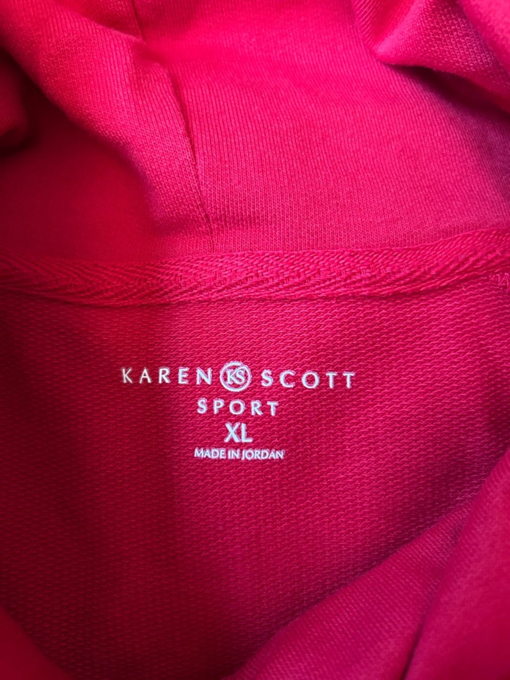 Women’s XL Karen Scott Sport Red Drawstring Cowl-Neck Pullover - Picture 2 of 5